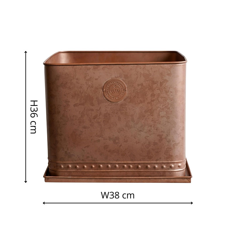 Kew Temperate House Regency Outdoor Planter, D38cm, Copper-8