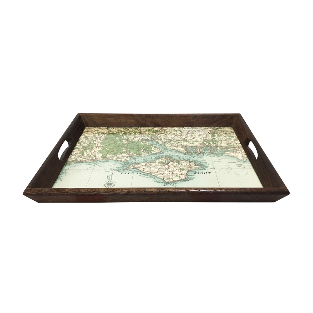 Drinks Tray with Personalised Map, 46 x 32cm, Dark-0