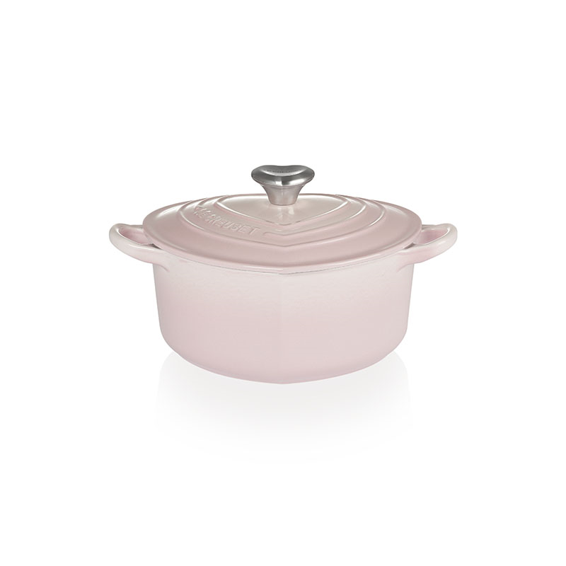 Signature Cast Iron Heart Casserole, Shell Pink-3