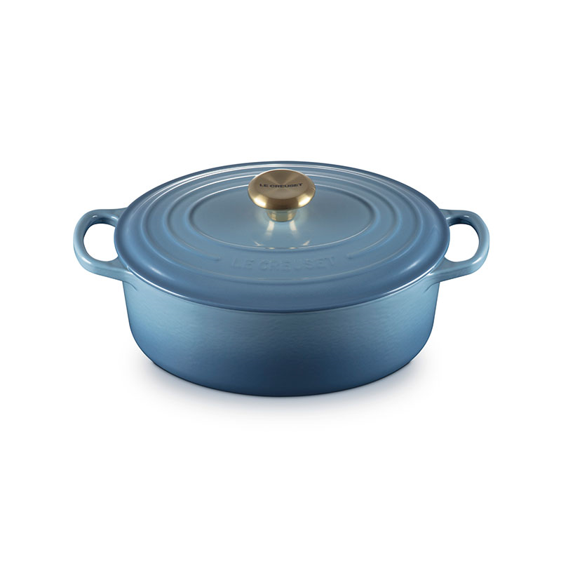 Signature Cast Iron Oval Casserole, 27cm, Chambray-0