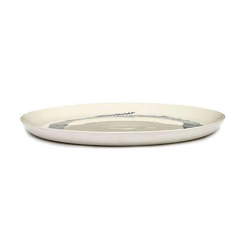 Ottolenghi Set of 2 large plates, D27, White And Blue-1