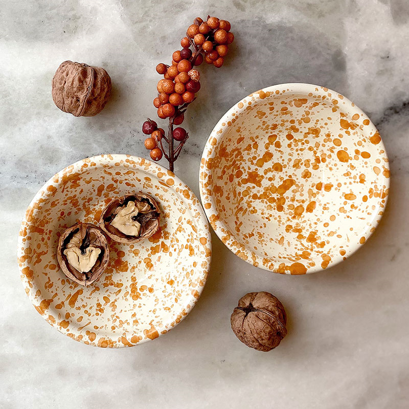 Splatter Nut Bowl, D12cm, Burnt Orange-0