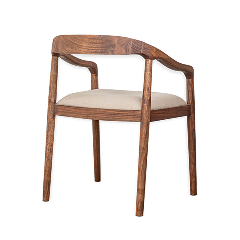 Anbu Acacia Upholstered Dining Chair, Washed Walnut-5