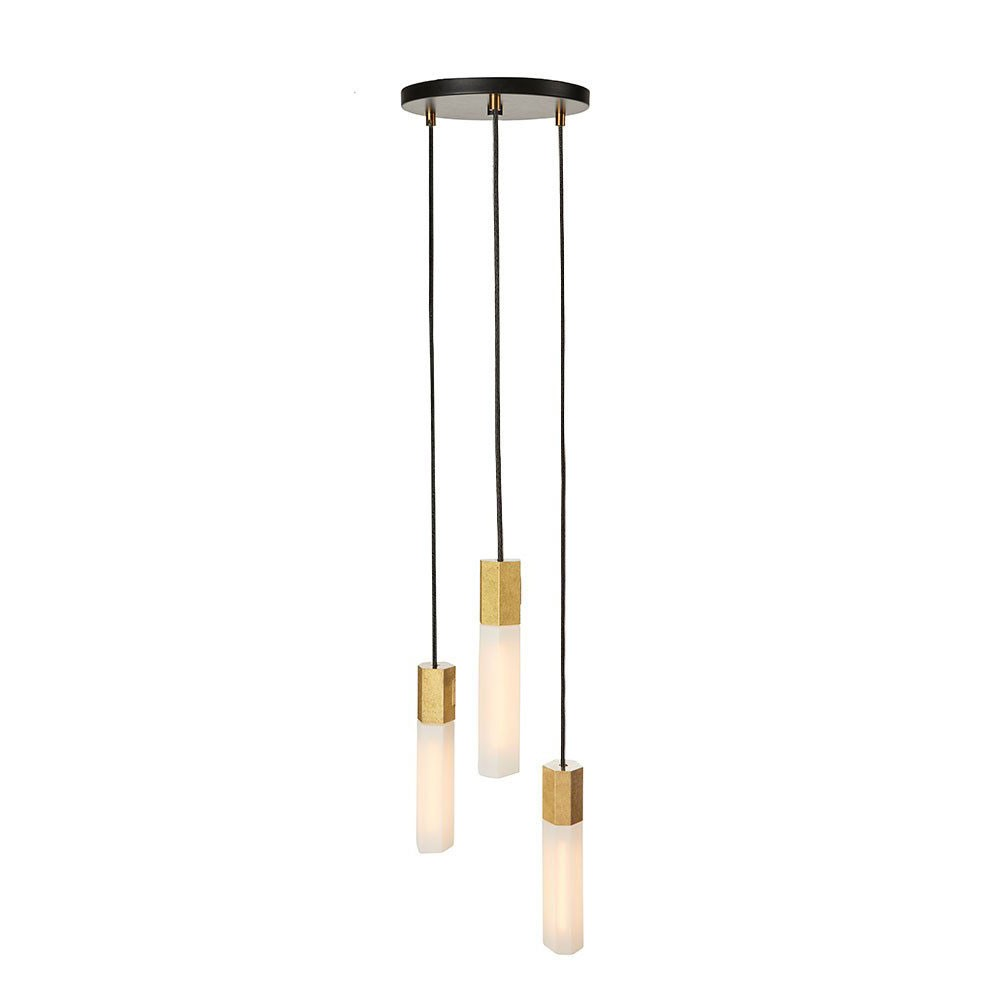 Basalt Triple pendant & bulb, L400 x D25cm, Brass-1