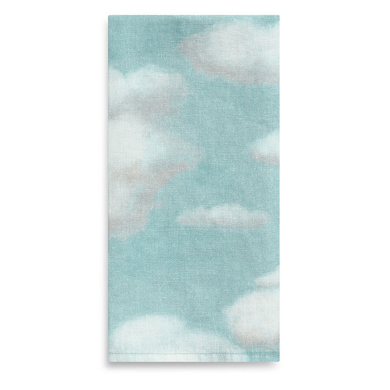 'Nuages' Linen Napkin, 50cm x 50cm, Blue-1