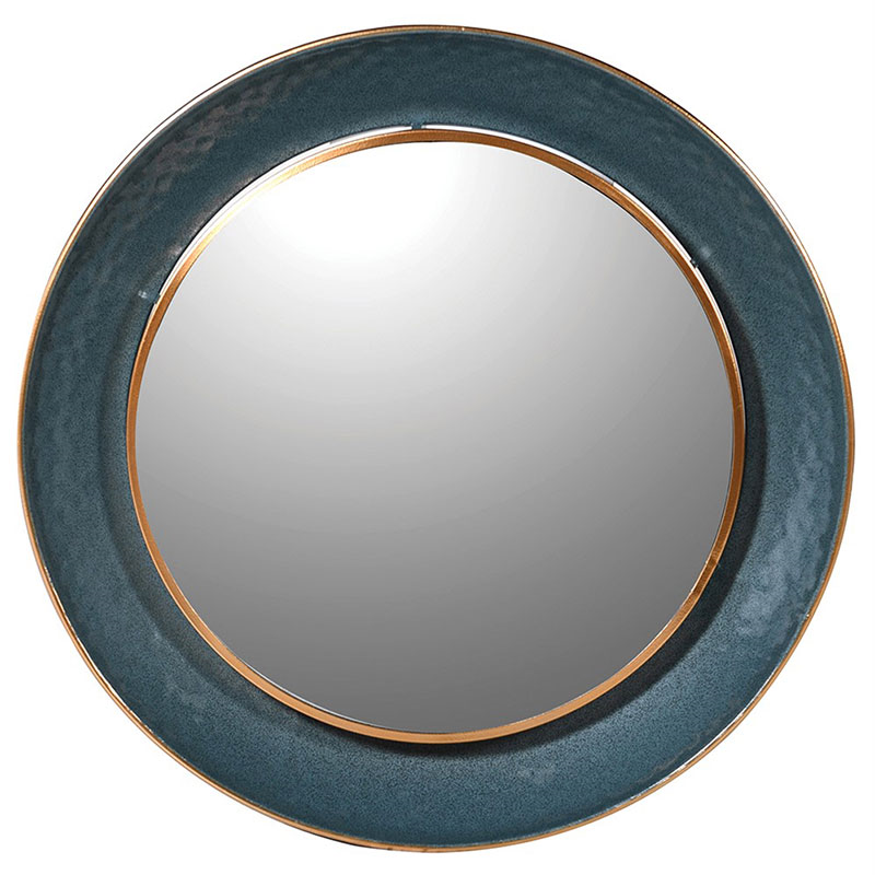 Round Mirror, D88cm, Teal Edge-0