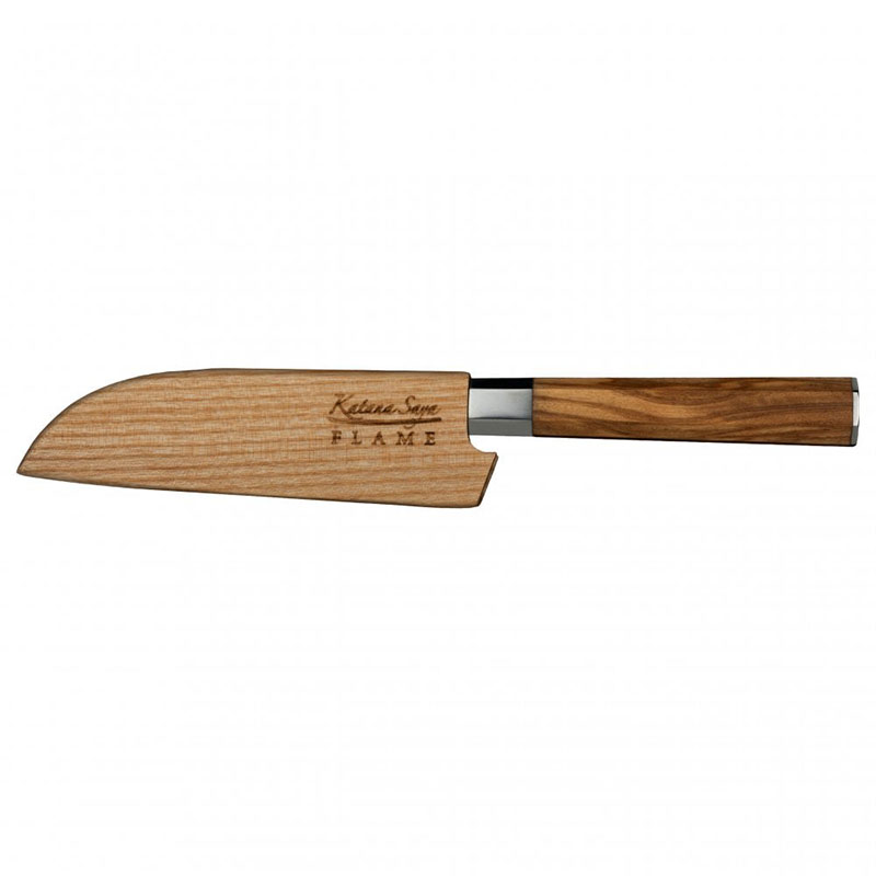 Flame Santoku Knife, 12cm, Olive Wood-1