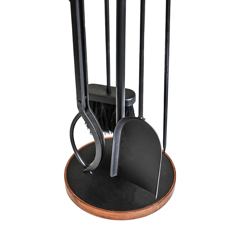 Companion Round Fireside Set, H73cm, Black-4