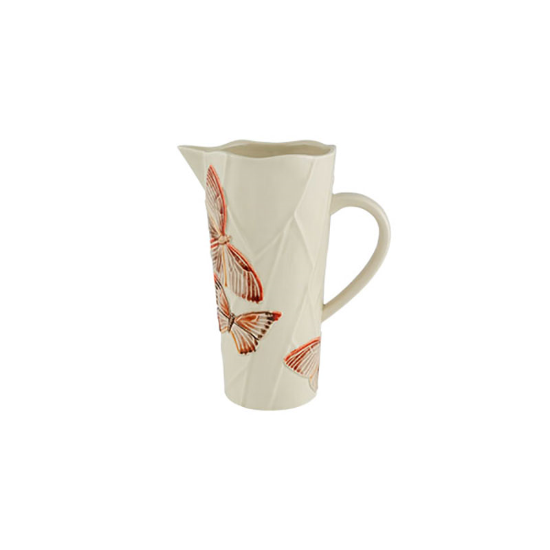 Cloudy Butterflies Pitcher, 1.6L, White-1