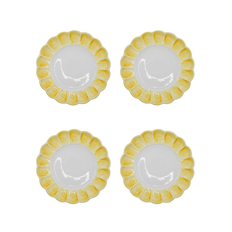 Lido Set of 4 Dinner Plates, D29cm, Yellow-1