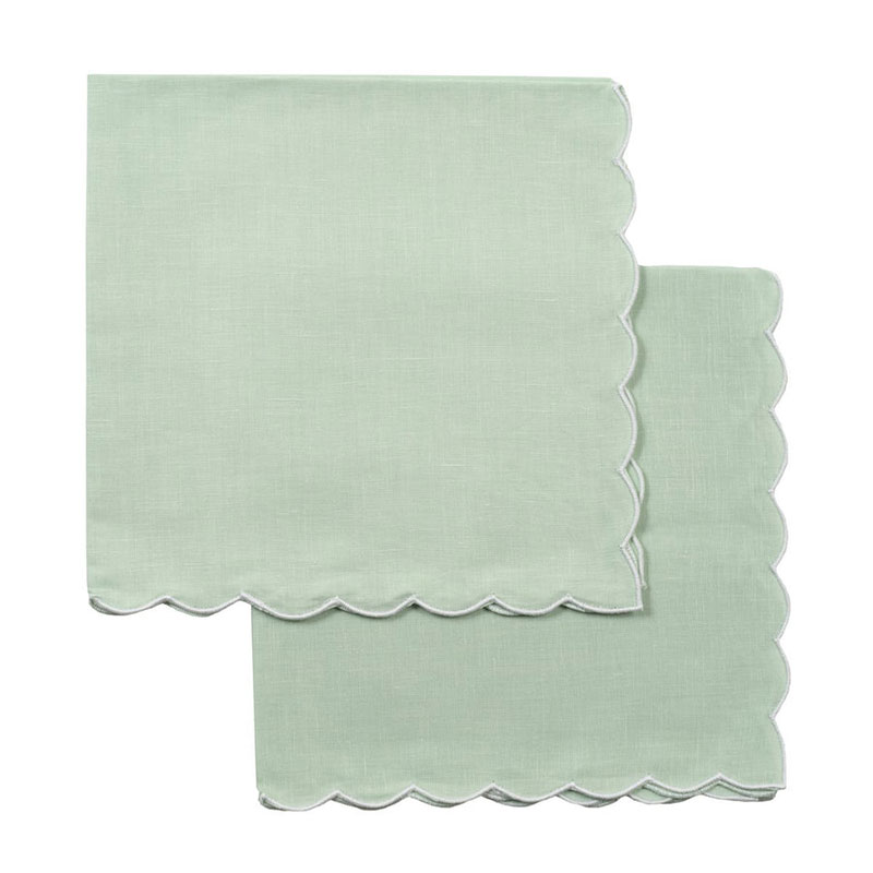 Scallop Set of 4 Napkins, 45 x 45cm, Green-2