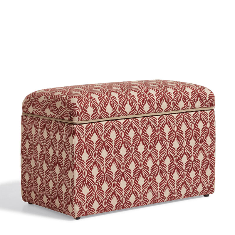 Carena Upholstered Trunk, H46cm x W70cm x D38cm, Red Garnet-0