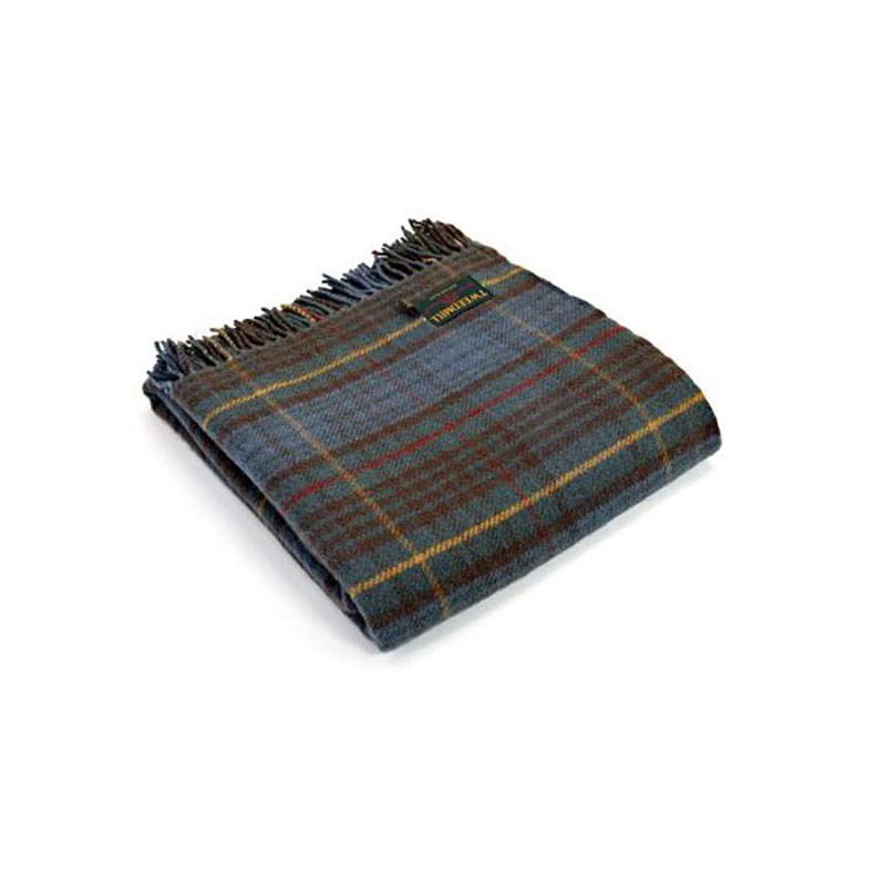 Polo Fringe Picnic Rug, Tartan, Antique Hunting Stewart (Leather Straps)-0