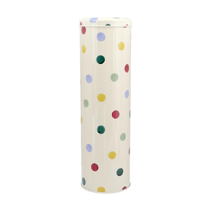 Polka Dot Extra Tall Tin, 10cm x 30cm-0