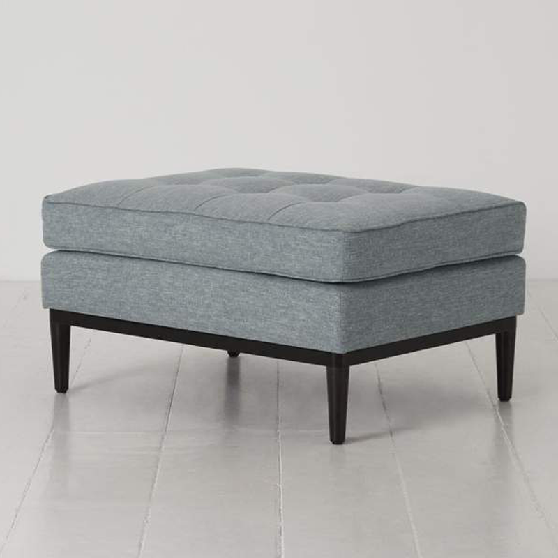 Model 02 Linen Ottoman, Seaglass-1