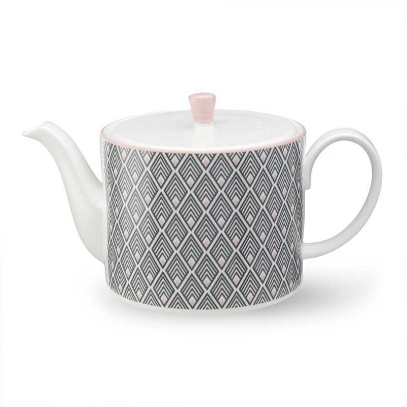 Gatsby Teapot, 1l, Grey & Blush Pink-0