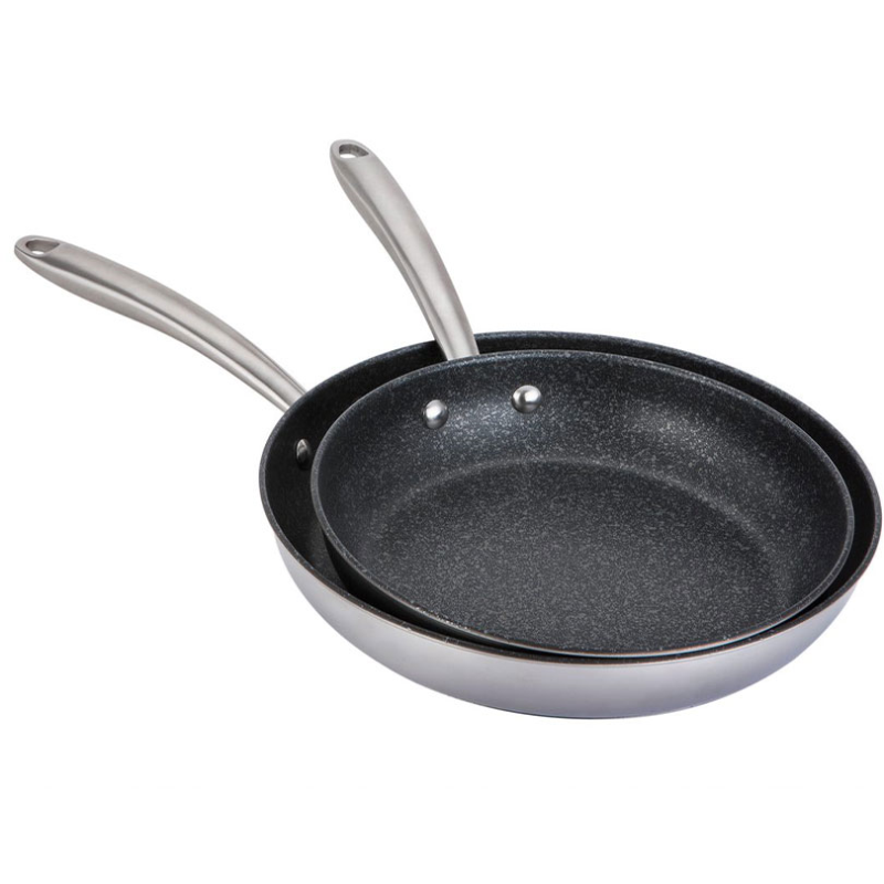 Scratch Guard Stainless Steel Twin Pack Skillet, 25cm & 29cm-0