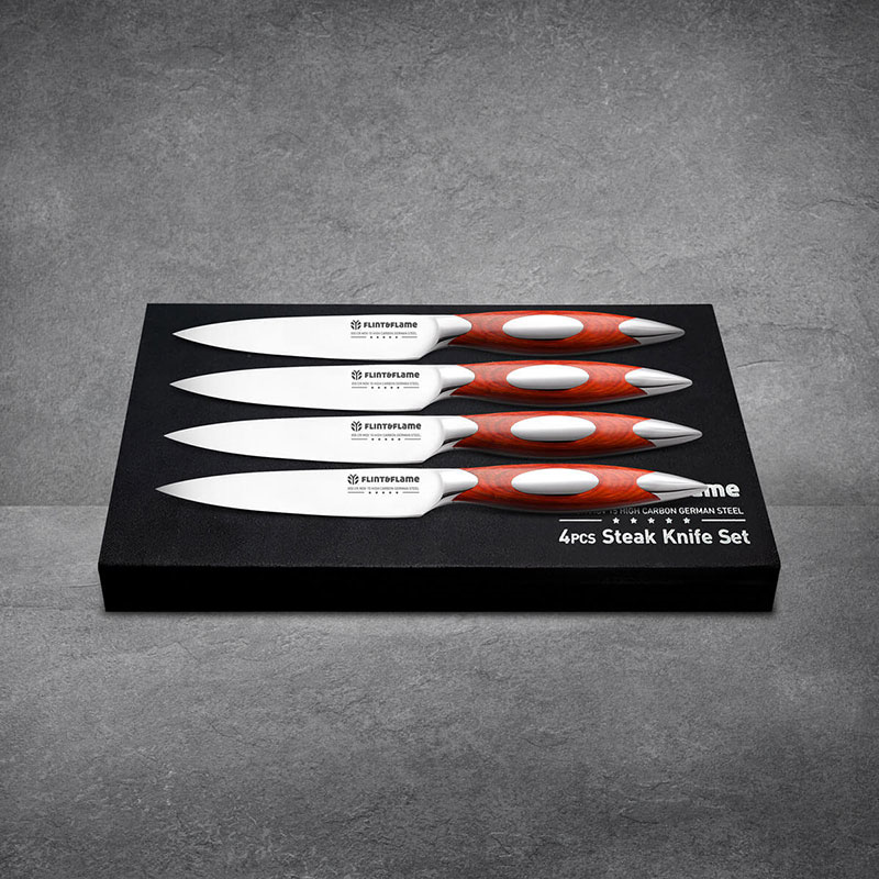 Flint & Flame- 4-Piece Steak Knife Set, Rosewood-0