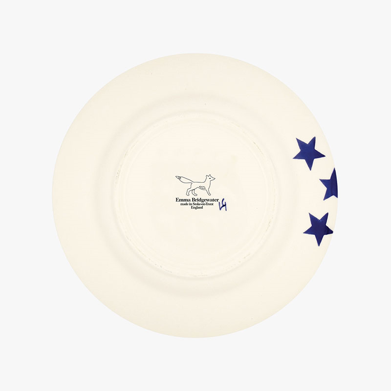 Blue Star Plate, D22cm, Cream-2