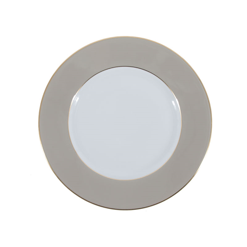 Sous Le Soleil Dessert Plate, D22.5cm, Matt Gold Classic Pearl Grey-0