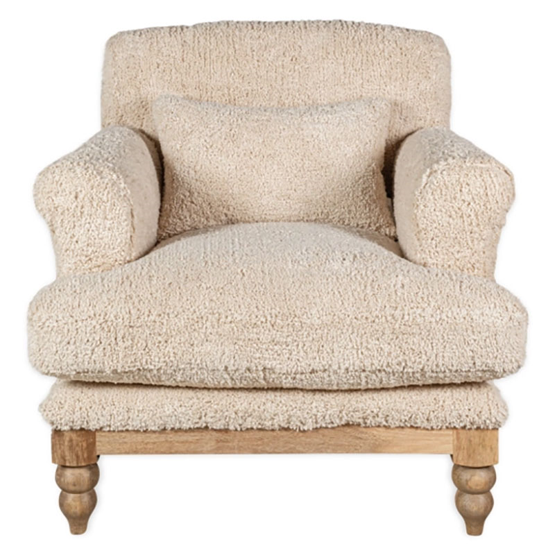 Otas Teddy Cotton Armchair, Off White-6