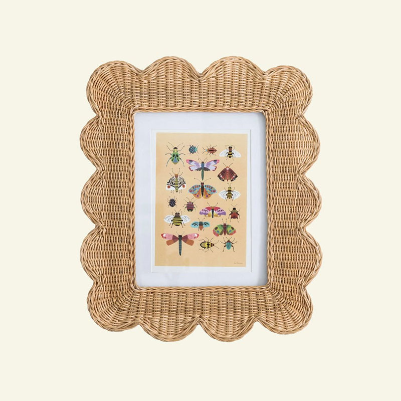 Mimi Scalloped Photo Frame, A4, Natural-1