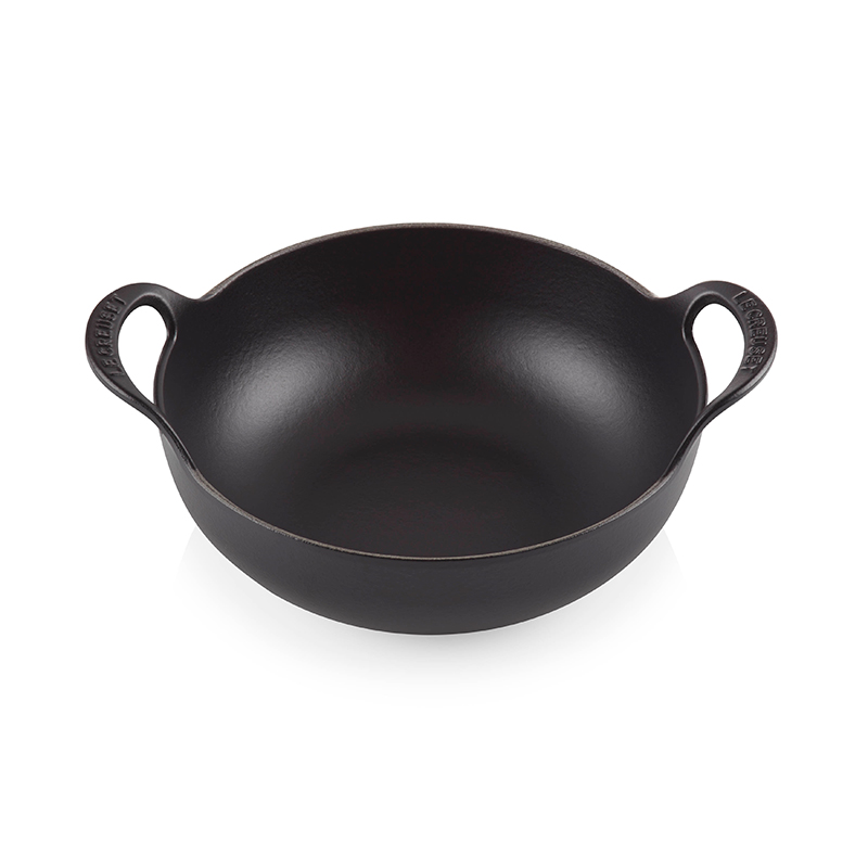 Signature Cast Iron Balti dish, 24cm, Satin Black-0