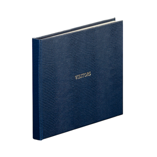 Oyster Bay Lined Visitors Book, L16 x W21.5cm, Navy Croc-0