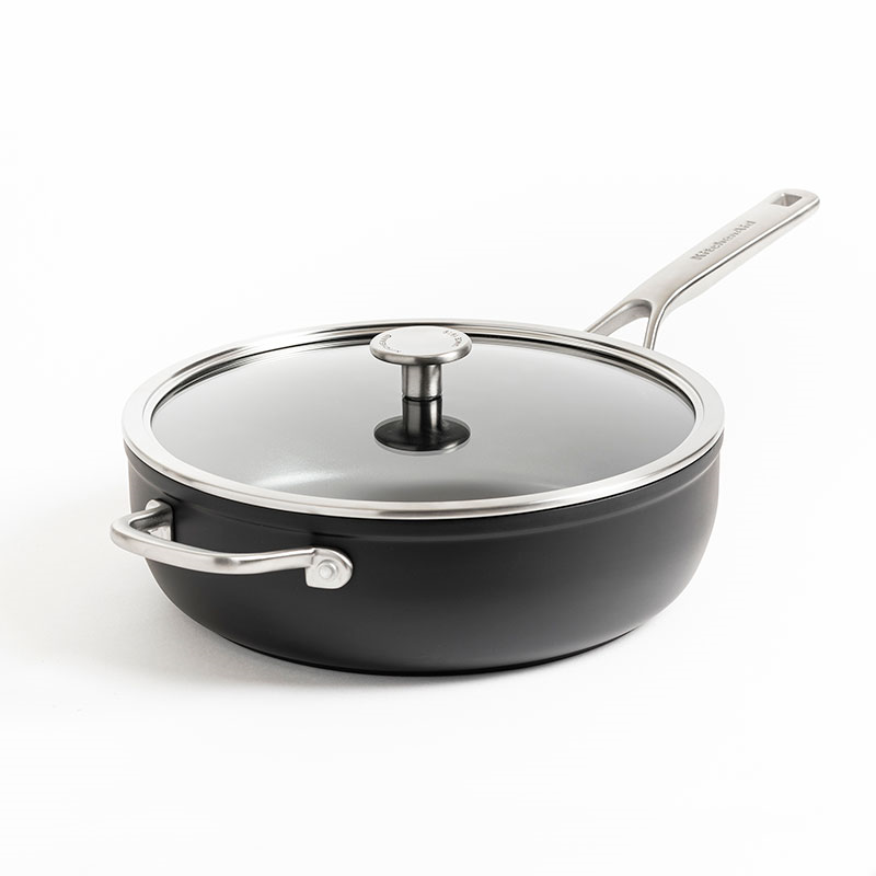 Forged Hardened Aluminium - Ceramic Non-Stick Saute Pan, 28cm, Black-0