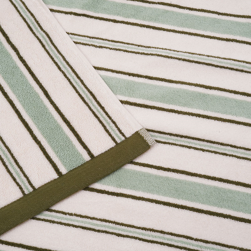 Shoreham Stripe Bath Sheet, Sage Botanical Green-3