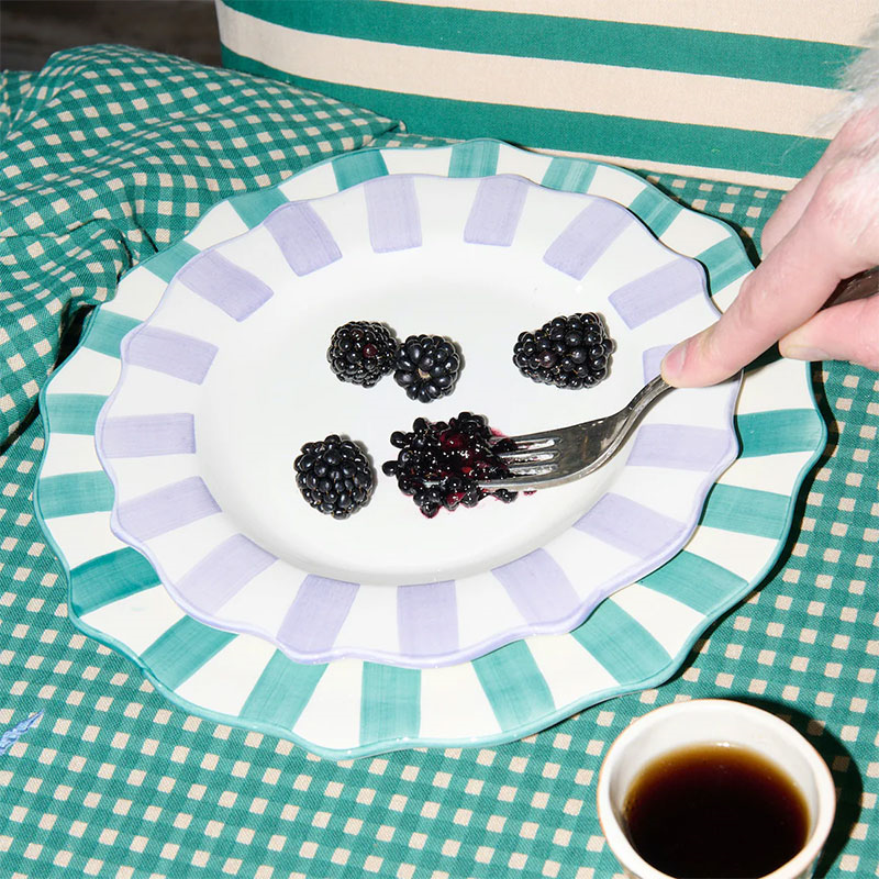 Scalloped Breakfast Plate, D22cm, Lilac-2