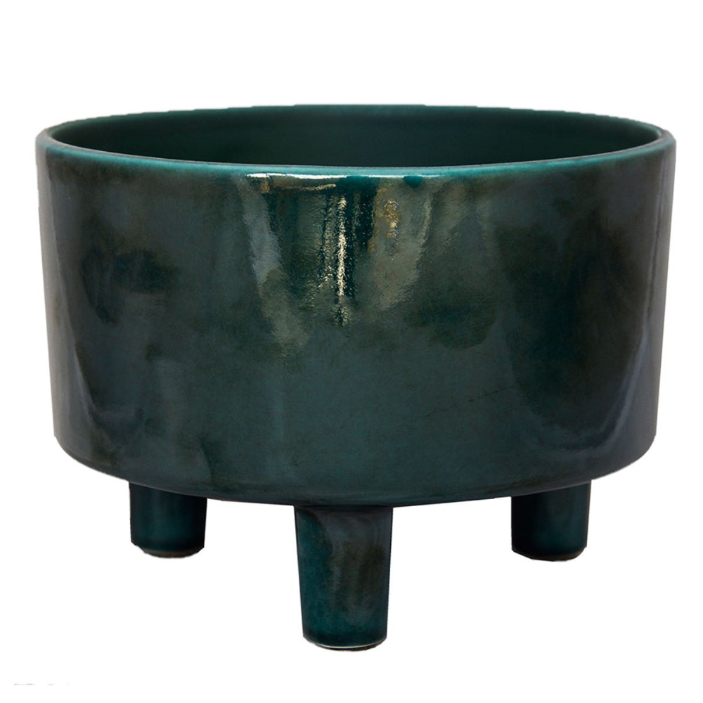 Pisa Bowl planter, H14 x W19 x D19cm, Emerald-0