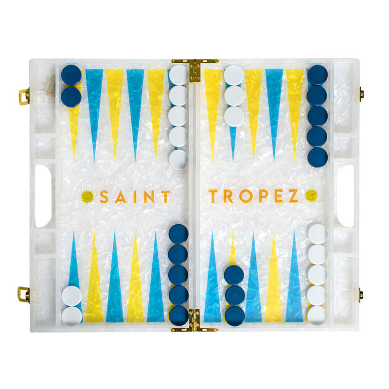 St. Tropez Backgammon Board, L45 x W38cm, White-0