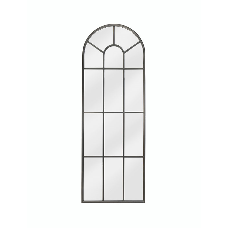 Fulbrook Arched mirror, H170 x W60 x D3cm, Black-1