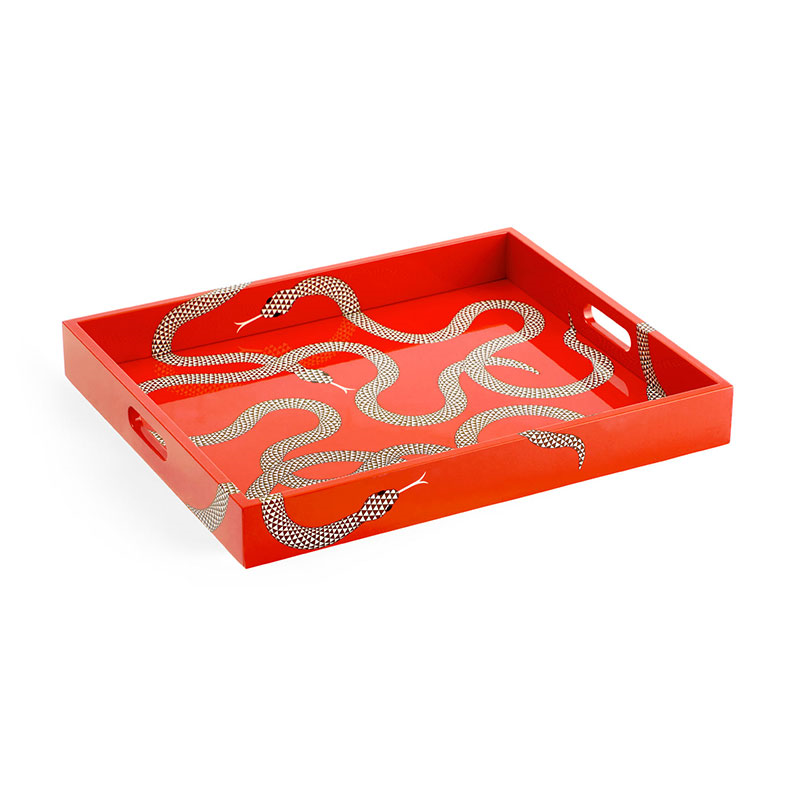 Eden Lacquer Tray, 43 x 35.5cm, Orange-2