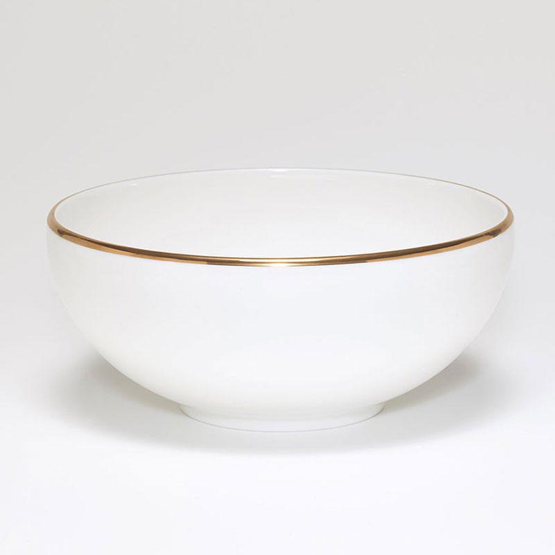 Breakfast Bowl, D15cm, Gold Rim-0