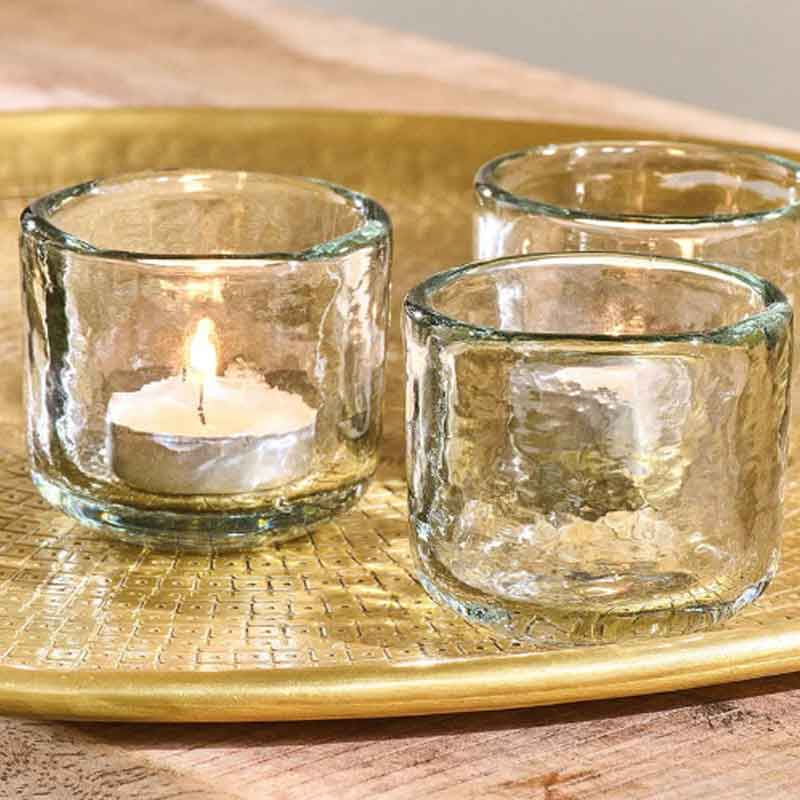 Irda Set of 3 Small Tealights, Clear-2