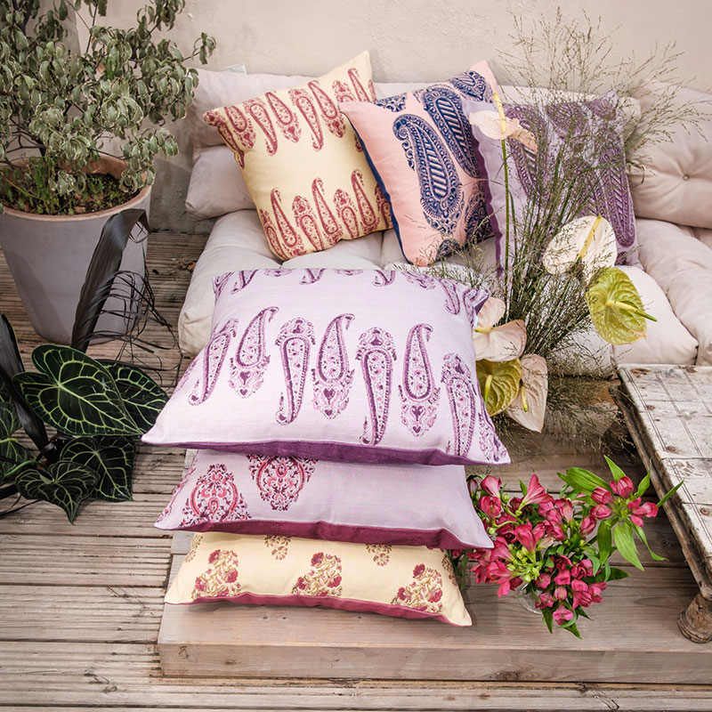 Isha Linen Cushion, 50cm x 50cm, Purple-0