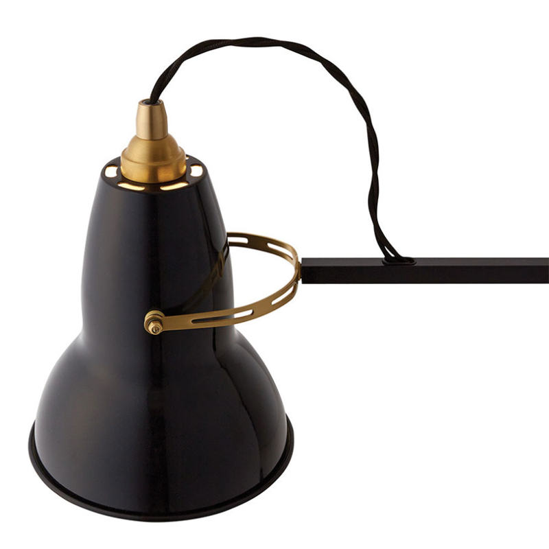 Original 1227 Brass Lamp with Wall Bracket, Jet Black-3