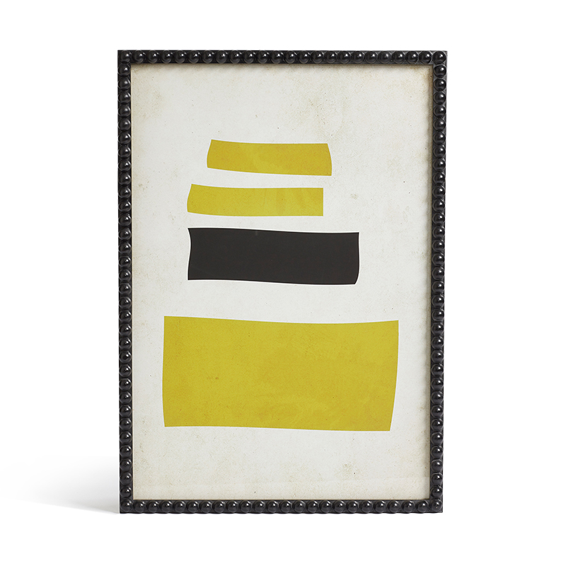 Dera Framed Rectangle Print, 102 x 72cm, Yellow/Charcoal-0