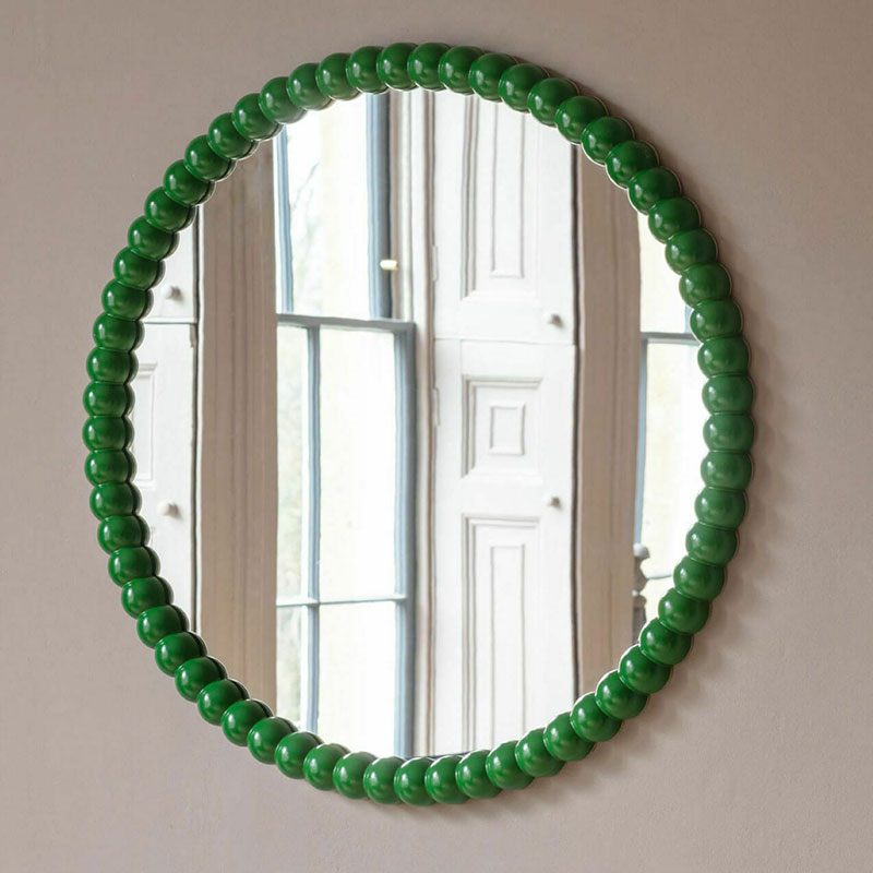 Freya Round Mirror, D70cm, Green-1