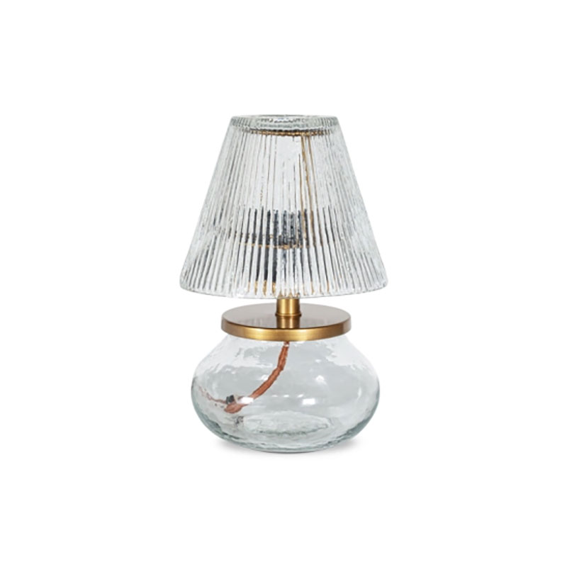 Dimalai Recycled Glass Table Lamp, H27cm, Clear-5