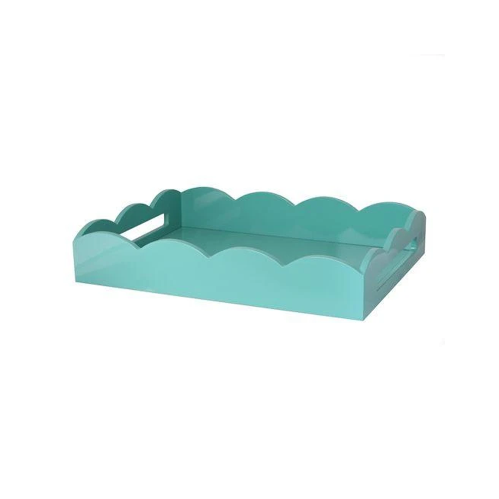 Lacquered Scallop Tray 43 x 33cm, Turquoise-0