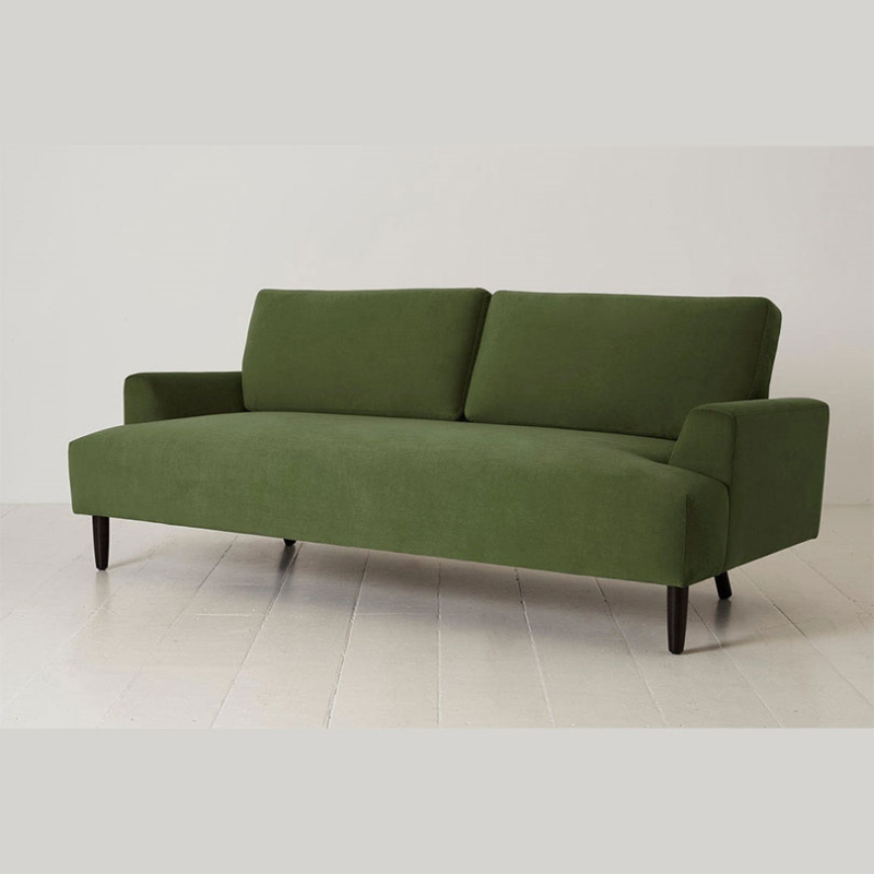 Model 05 3 Seater Velvet Sofa, Vine-1