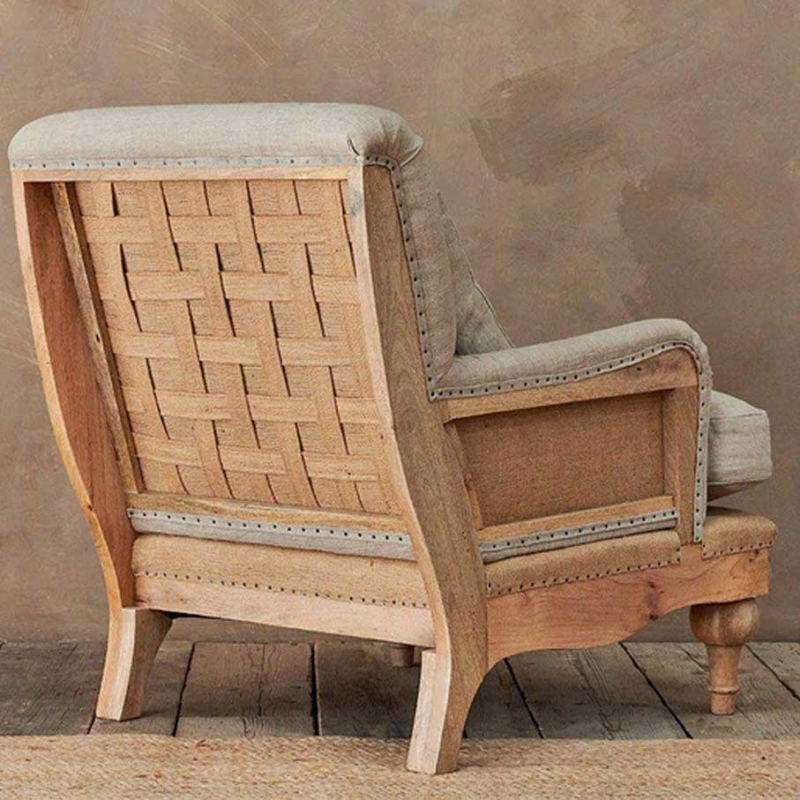 Abe Linen Armchair, Stone-3