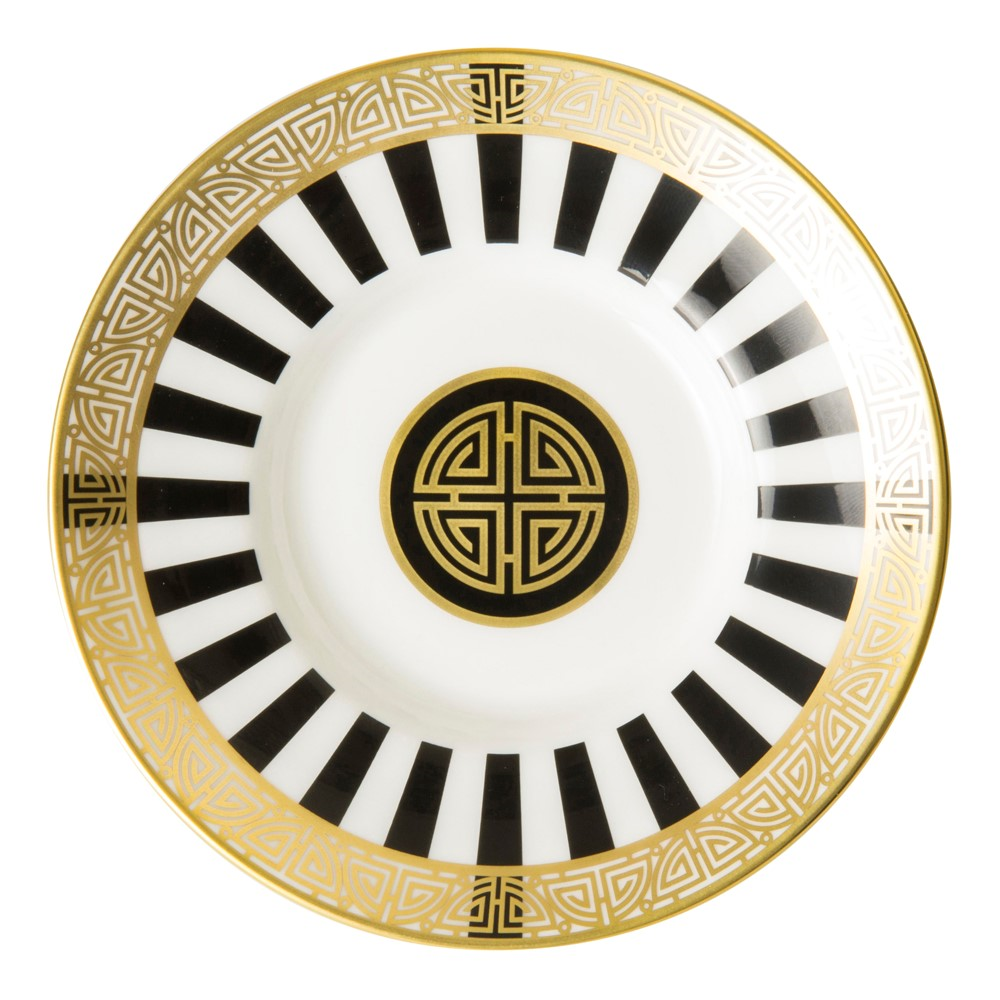 Satori Black Coffee saucer, 11.5cm, Black/White/Gold-0