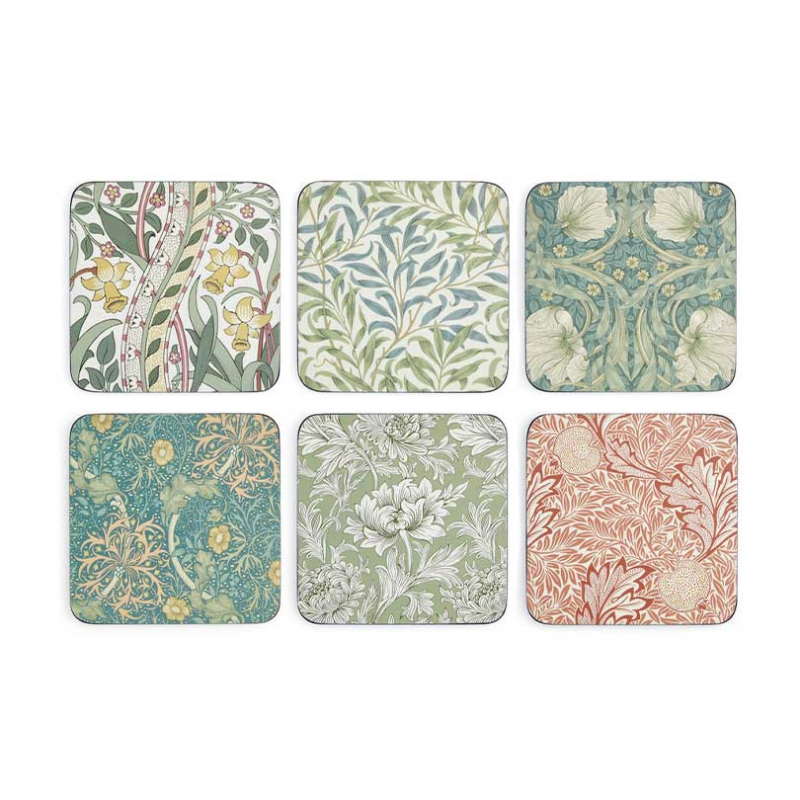 Morris & Co Set of 6 Coasters, D10.5cm, Multi-1