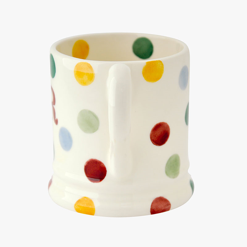 Polka Dot Set of 2 Mr & Mrs Mugs, 300ml, Cream-5