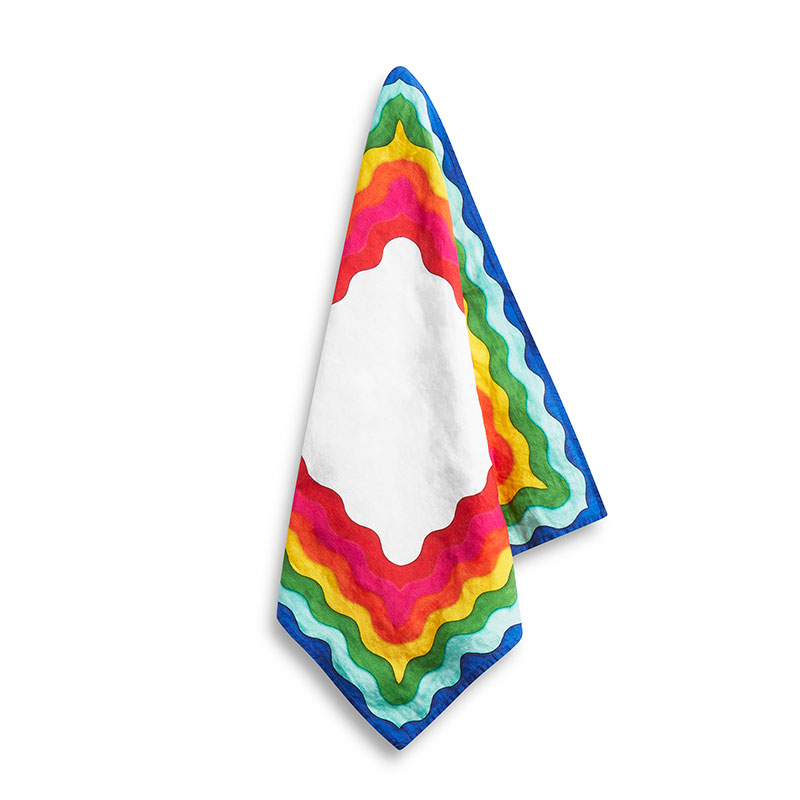 Summer Rainbow Linen Napkin, 50cm x 50cm, Multi-2