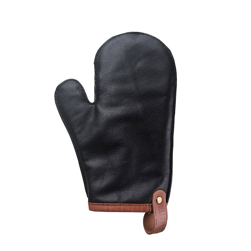 Leather glove, H39 x W20.5 x L39cm, Black/Brown-0